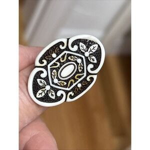 Vintage 90s Black & White Lucite Statement Ring‎ - Size 7